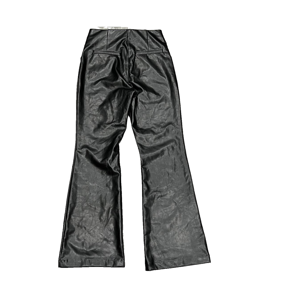 Abercrombie & Fitch Vegan Leather Low Rise Baggy Pant Black Size 28/6 A003658 - Picture 3 of 11